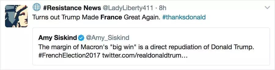 马克龙赢了,最不高兴的却是美国人。 马克龙赢了,最不高兴的却是美国人。