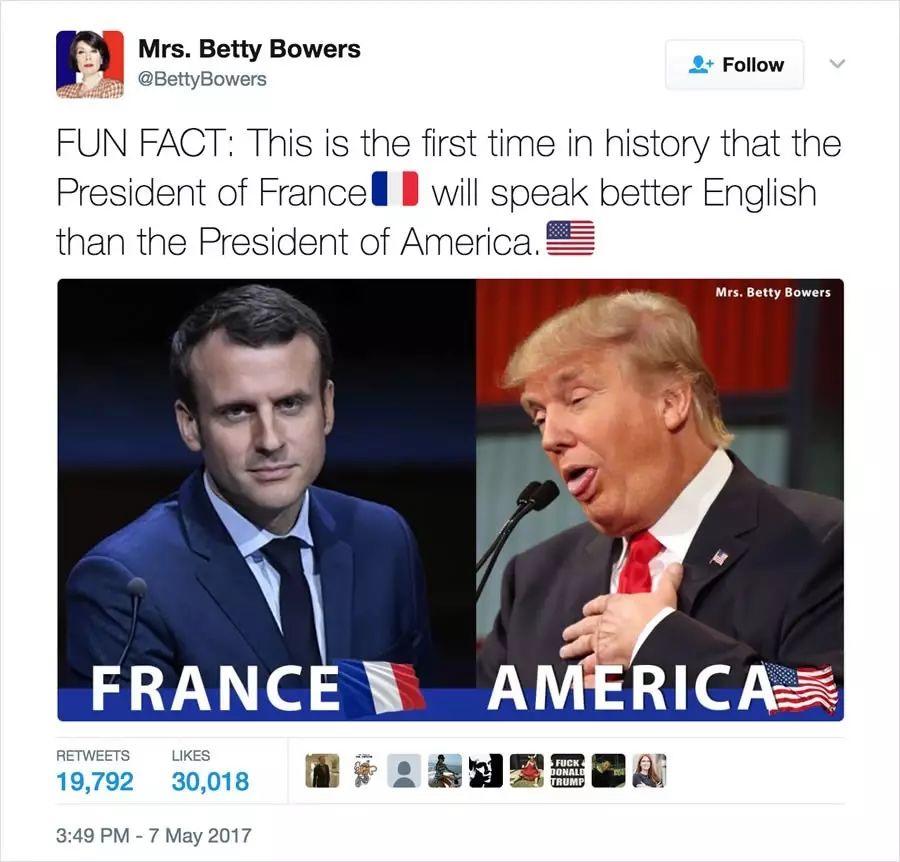 马克龙赢了,最不高兴的却是美国人。 马克龙赢了,最不高兴的却是美国人。