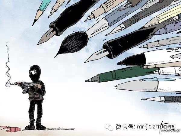 在他们的战友被屠杀以后,更多的漫画家拿起了武器 在他们的战友被屠杀以后,更多的漫画家拿起了武器