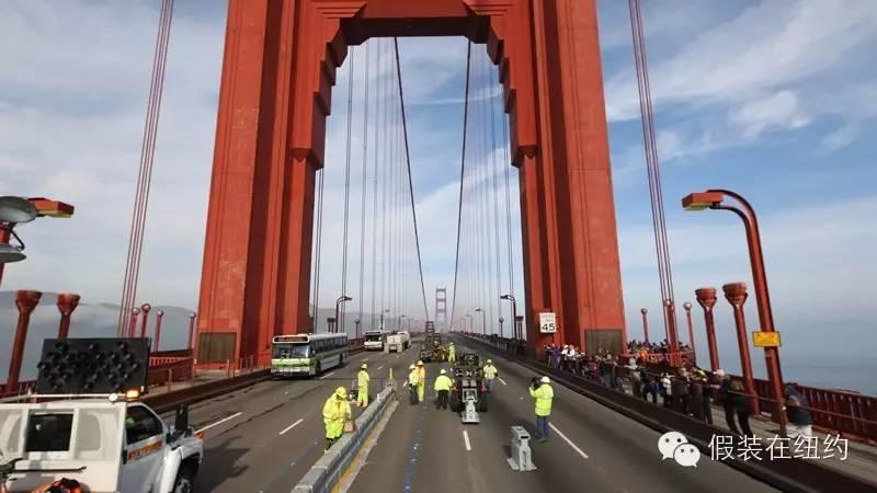 这个黄色的怪物,就是金门大桥的安全保障 这个黄色的怪物,就是金门大桥的安全保障