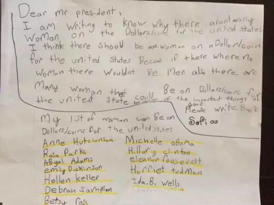 亲爱的总统先生：为什么美元上没有女性？